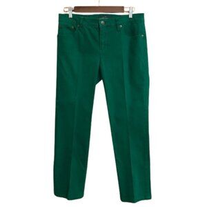LRL Ralph Lauren Women's  Slimming Modern Straight Ankle Jeans Green Size 8